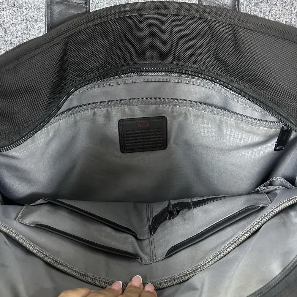 Tumi Black Alpha 3 Laptop Briefcase Bag Soft Case Men Nylon Travel Work Office